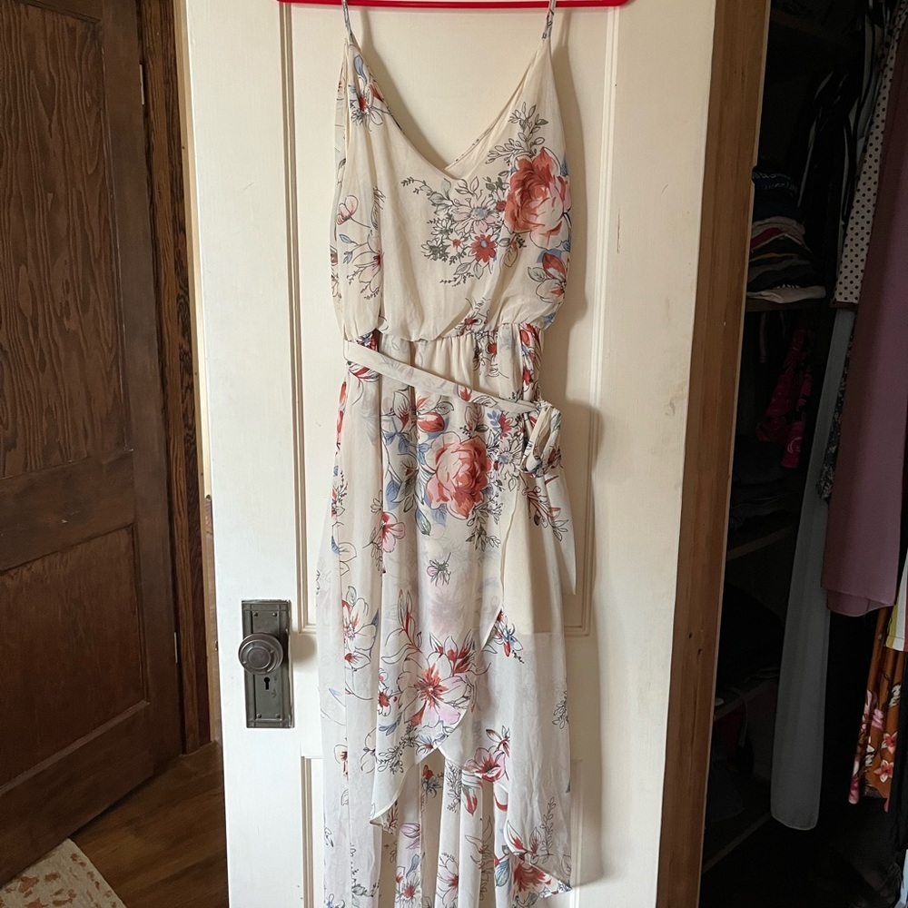 Floral Faux Wrap Maxi Dress